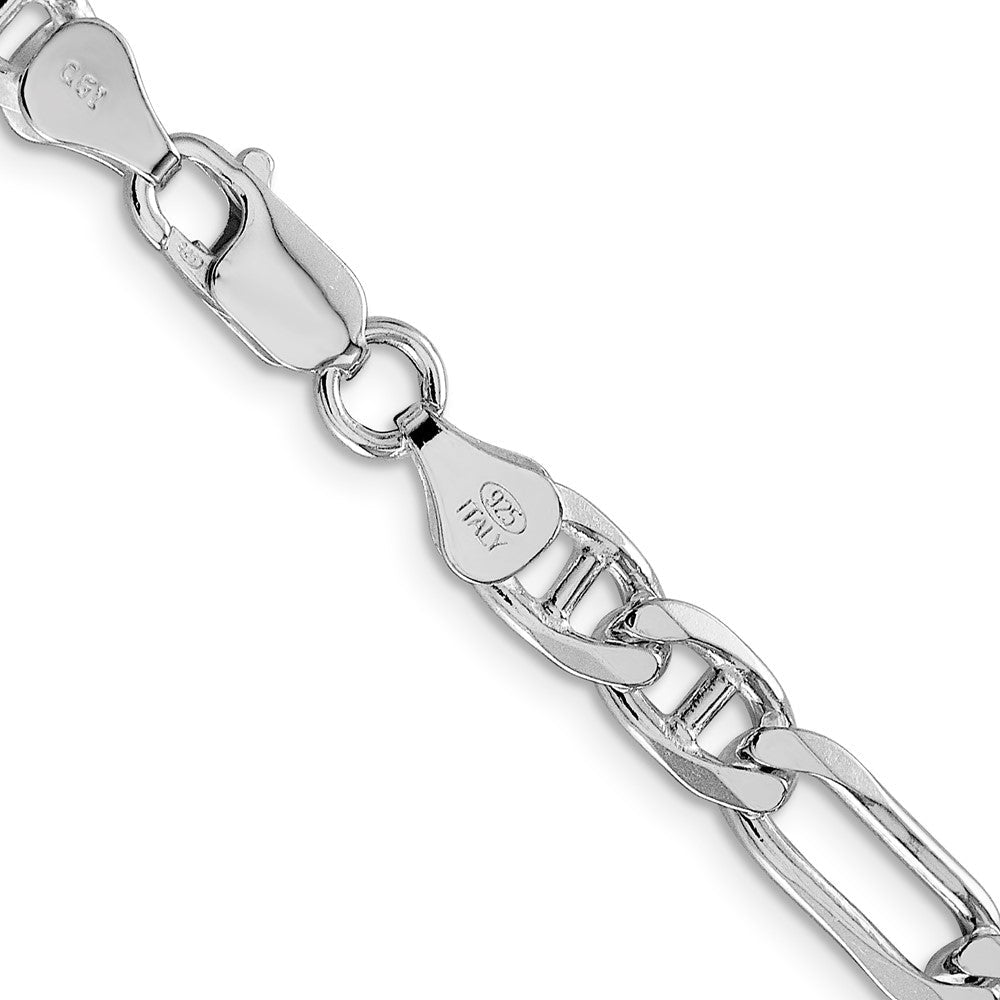 Sterlingsilber Rhodiniert 6.5mm Figaro Anker Halskette