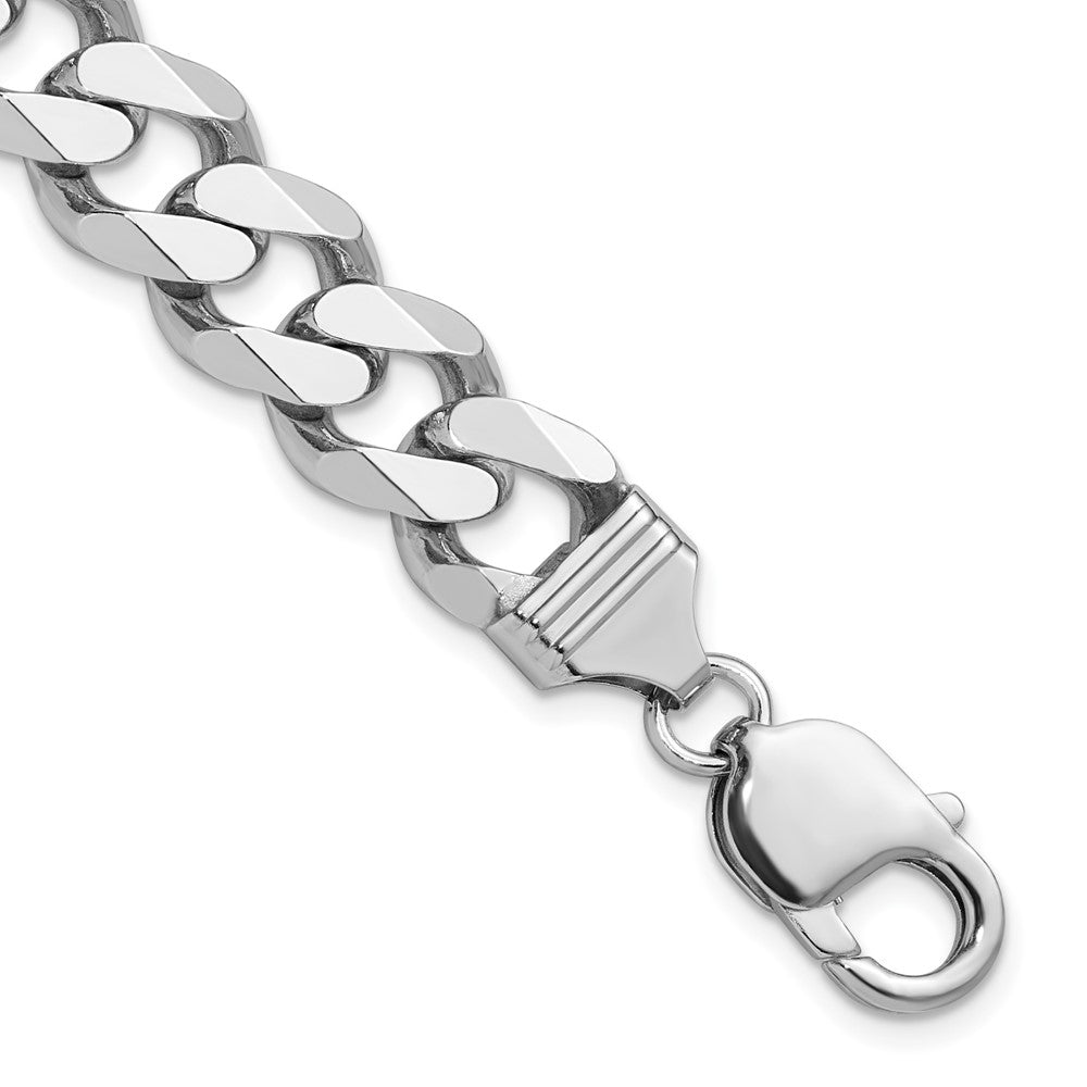 Sterlingsilber Rhodiniert 11mm Panzer Kette