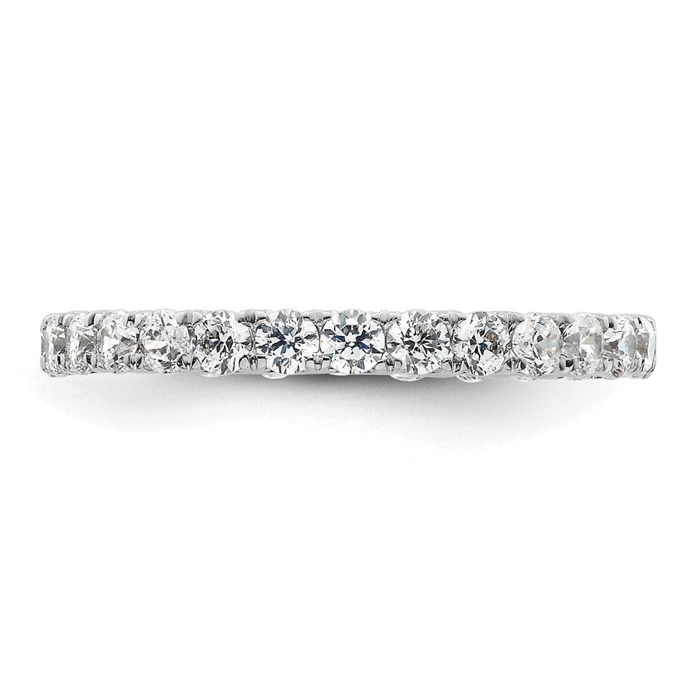 14K Weißgold Poliert Größe 5 U-shared Krappen 1 Karat Diamant Komplett Memoire Ehering Ring