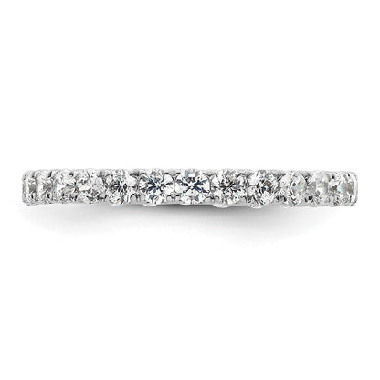 14K Weißgold Poliert Größe 5 U-shared Krappen 1 Karat Diamant Komplett Memoire Ehering Ring