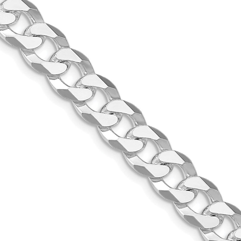 Sterlingsilber Rhodiniert 8.5mm Abgeschrägt Panzer 26 Zoll Kette