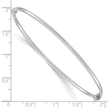 14K Weißgold Poliert 2.00mm Klappbar Oval Armreif Armband