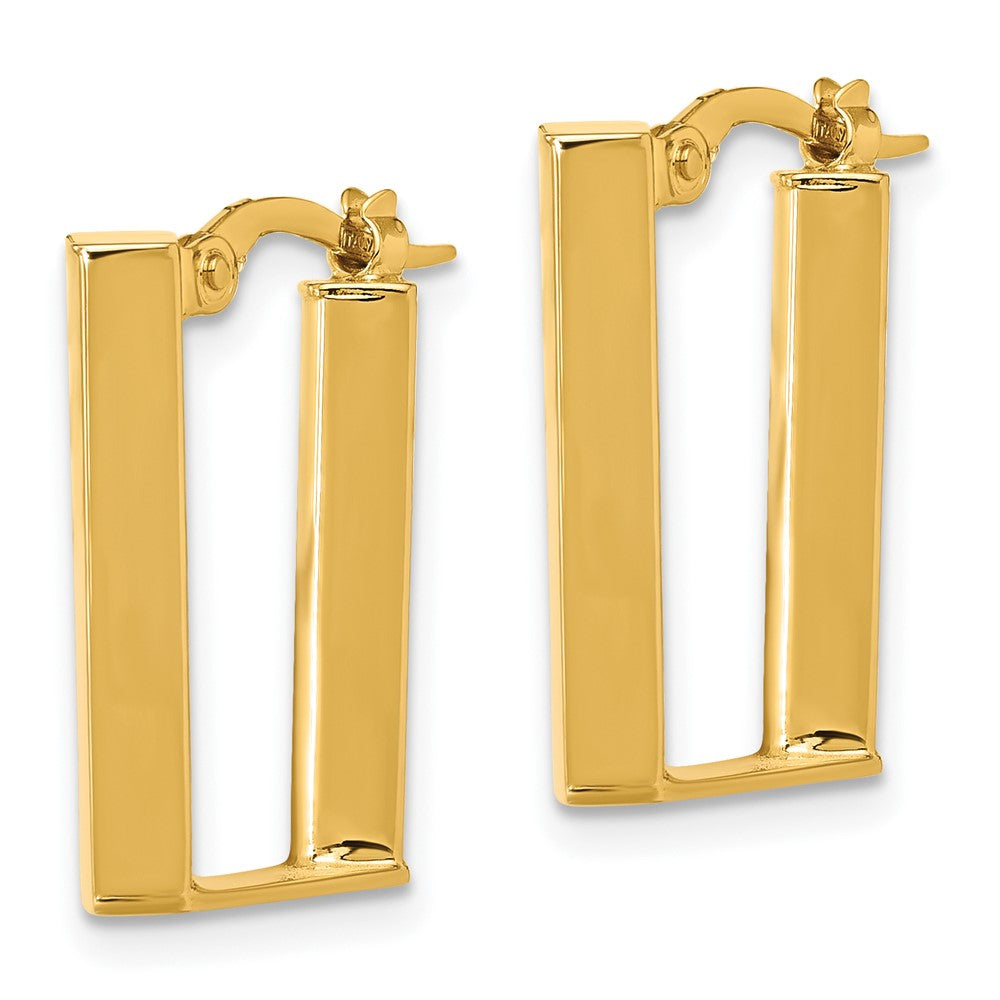 14K Gelbgold 4x28mm Poliert U-shape Röhre Creolen