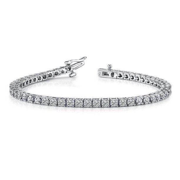 3 ct Gesamtgewicht. Natürlich Diamant Tennis Armband in 14K Weißgold