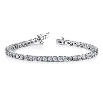 3 ct Gesamtgewicht. Natürlich Diamant Tennis Armband in 14K Weißgold