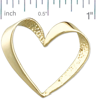 14K Gold Schwebeherz-Anhänger