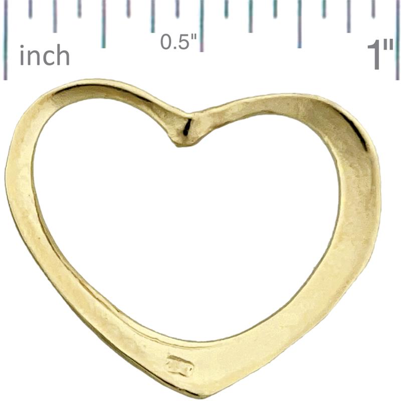 14K Gold Schwebender Herz-Anhänger, 30 mm
