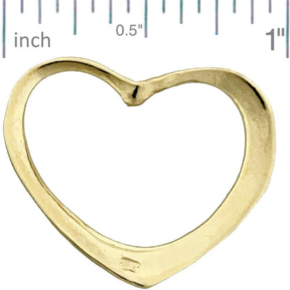 14K Gold Schwebender Herz-Anhänger, 30 mm