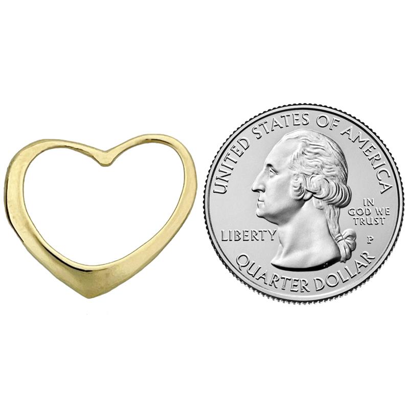 14K Gold Schwebender Herz-Anhänger, 30 mm