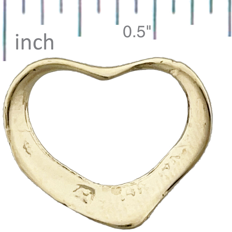 14K Gold Schwebender-Herz-Charm-Gleitanhänger