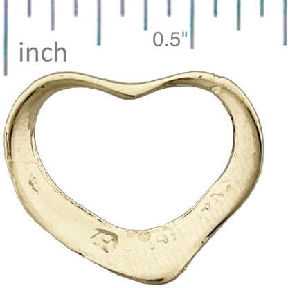14K Gold Schwebender-Herz-Charm-Gleitanhänger
