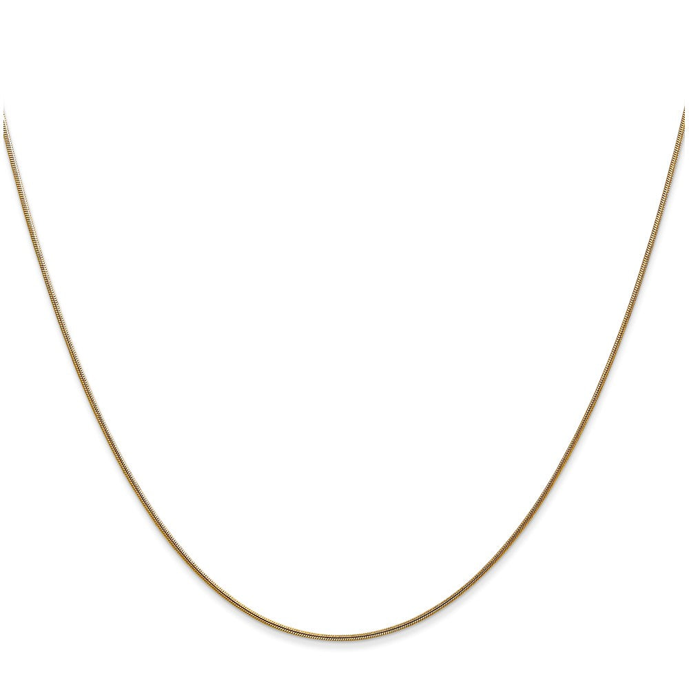 14K Gelbgold.8mm Rund Schlange Halskette