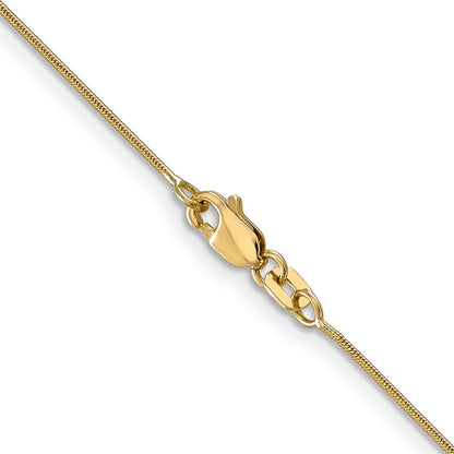 14K Gelbgold.8mm Rund Schlange Halskette