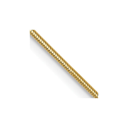 14K Gelbgold.8mm Rund Schlange Halskette
