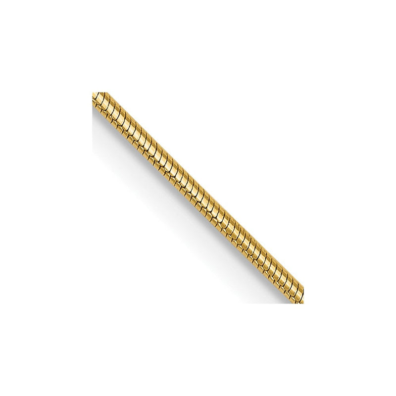 14K Gelbgold.8mm Rund Schlange Halskette