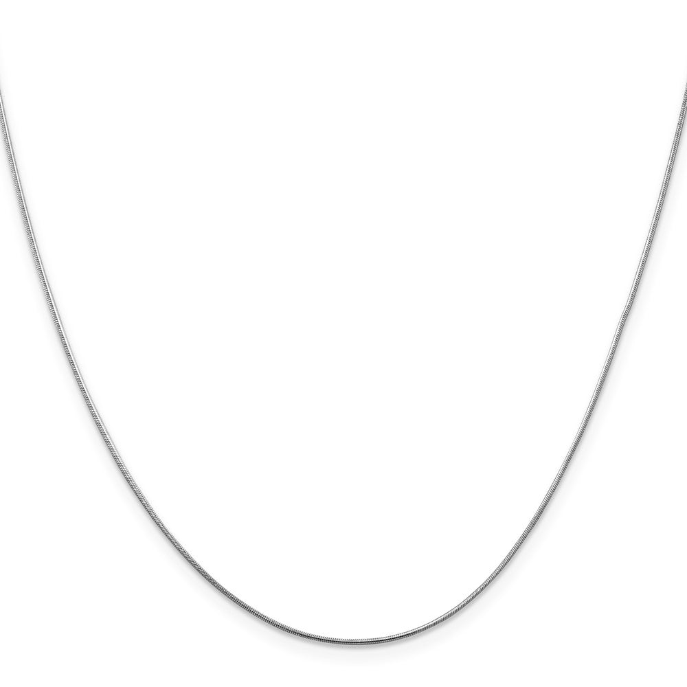 14K Weißgold.8mm Rund Schlange Halskette