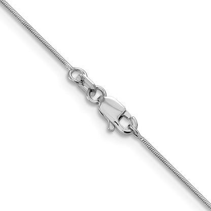 14K Weißgold.8mm Rund Schlange Halskette