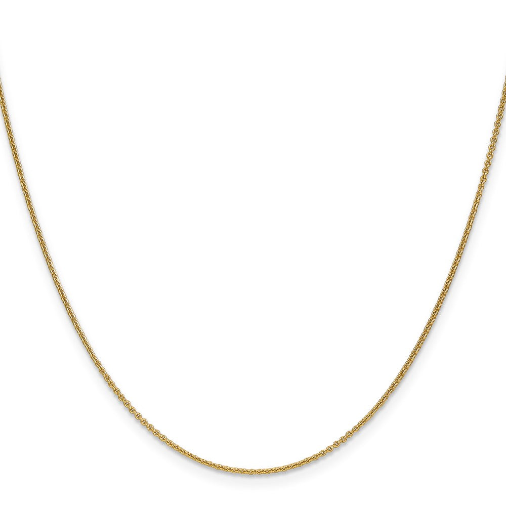 14K Gelbgold 1.1mm Rund Ankerkette Halskette