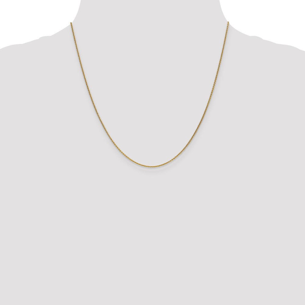 14K Gelbgold 1.1mm Rund Ankerkette Halskette