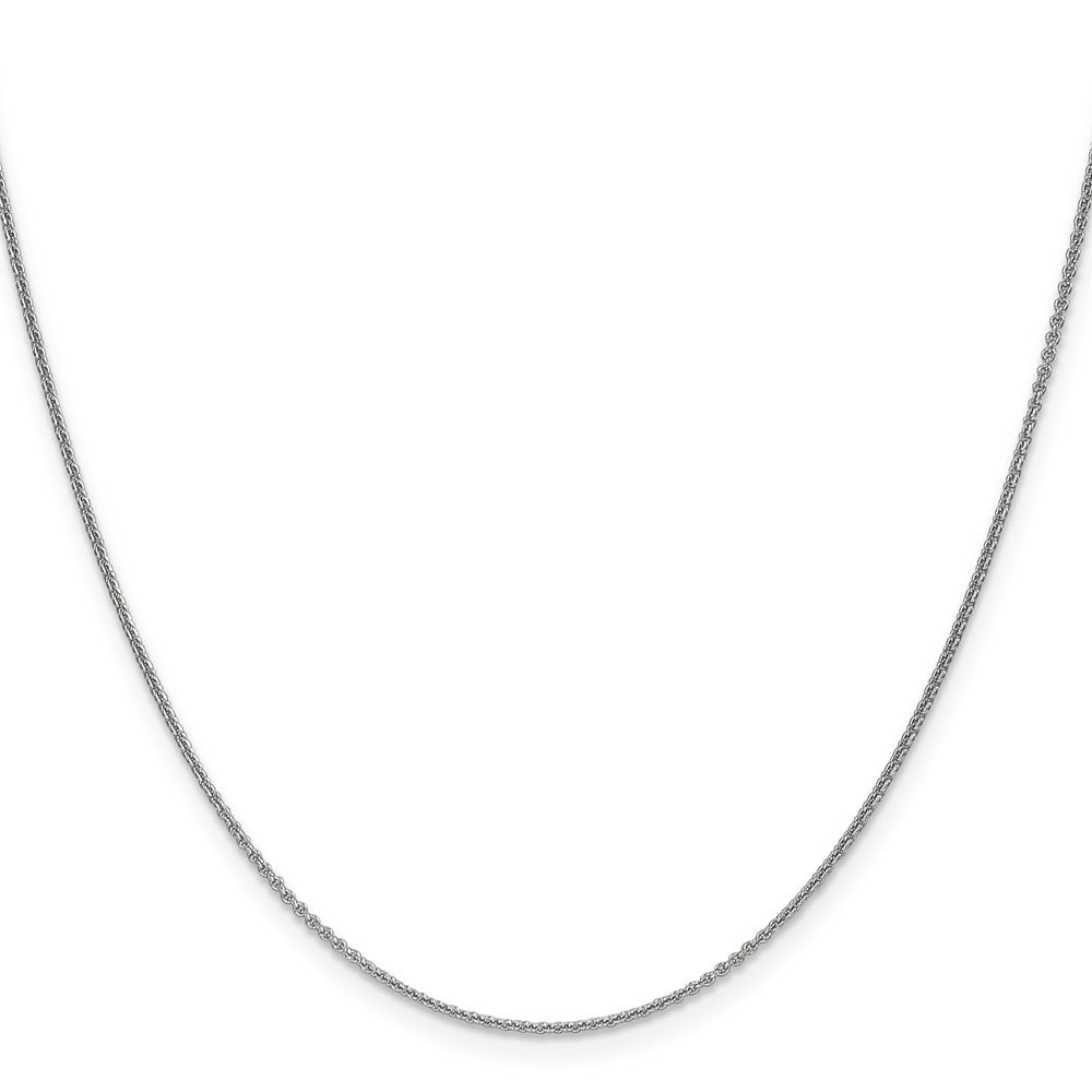 14K Weißgold 1.1mm Rund Ankerkette Halskette
