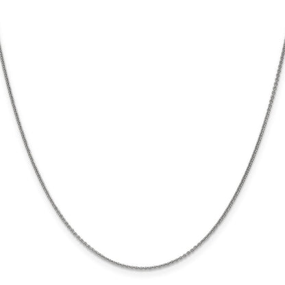 14K Weißgold 1.1mm Rund Ankerkette Halskette