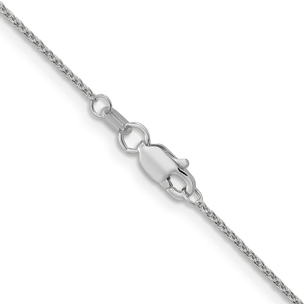 14K Weißgold 1.1mm Rund Ankerkette Halskette