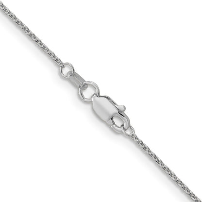 14K Weißgold 1.1mm Rund Ankerkette Halskette
