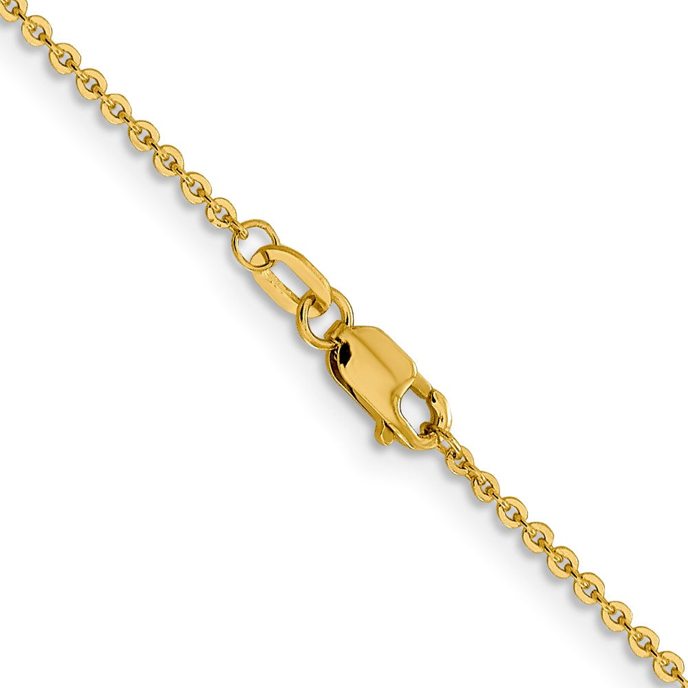 14K Gelbgold 1.4mm Flach Ankerkette Halskette