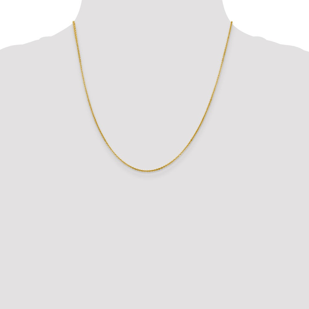 14K Gelbgold 1.4mm Flach Ankerkette Halskette