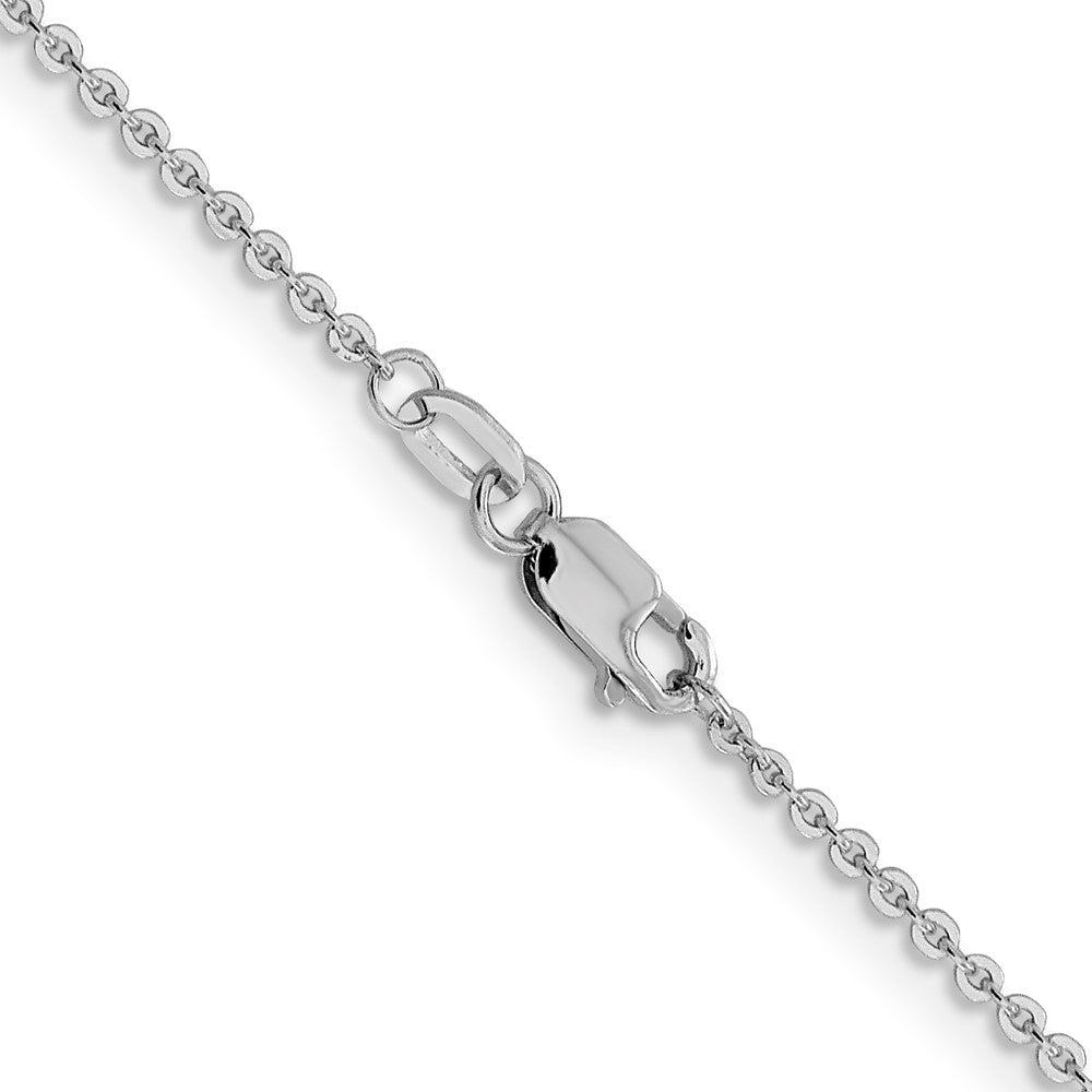 14K Weißgold 1.4mm Flach Ankerkette Halskette