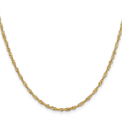 14K Gelbgold 1.9mm Singapurkette Halskette