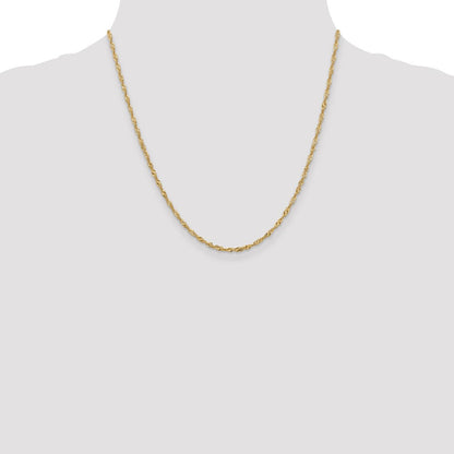 14K Gelbgold 1.9mm Singapurkette Halskette
