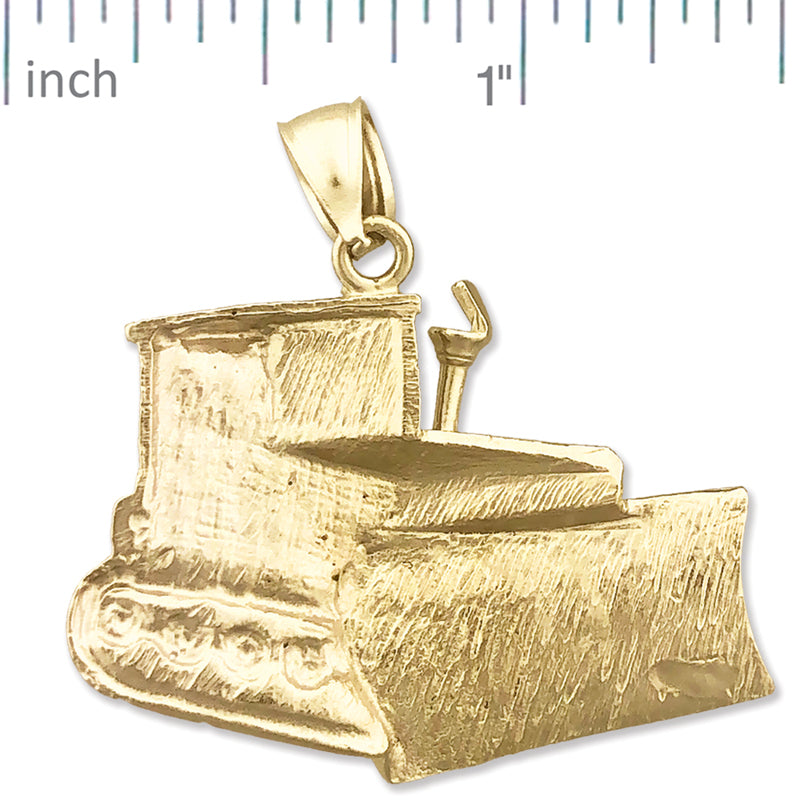 14K Gold Bulldozer-Anhänger