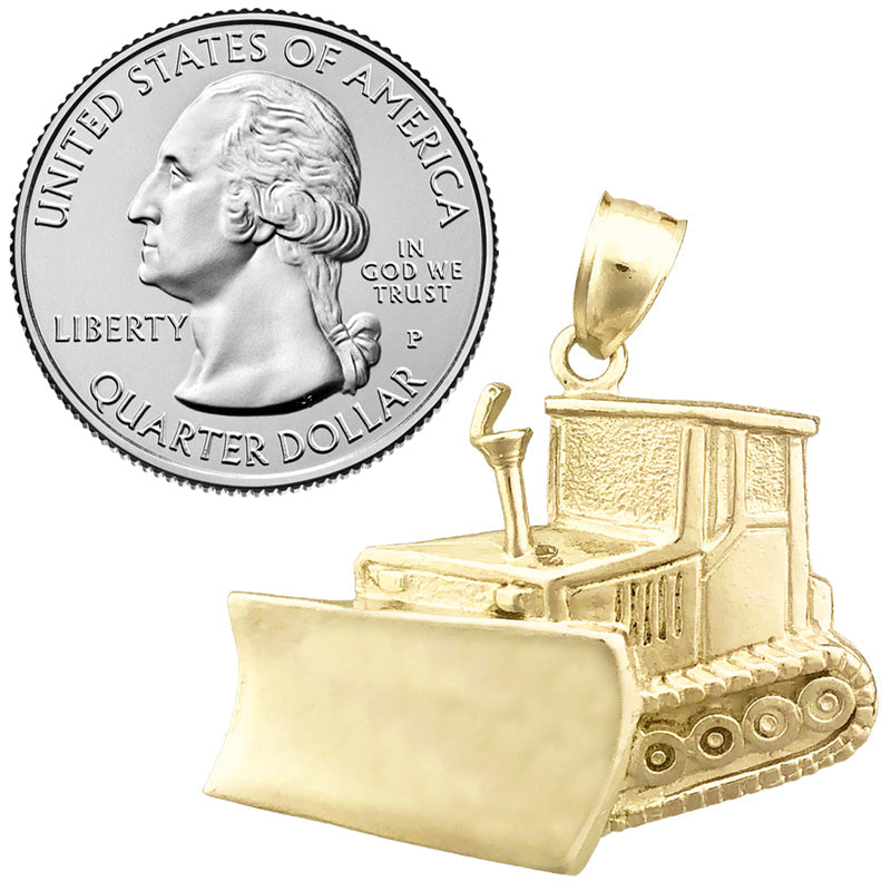 14K Gold Bulldozer-Anhänger