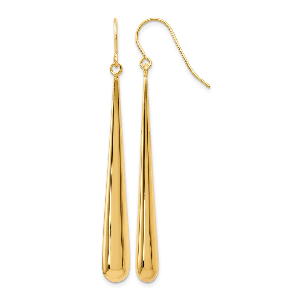 14K Gelbgold Poliert Hirte Haken Ohrringe