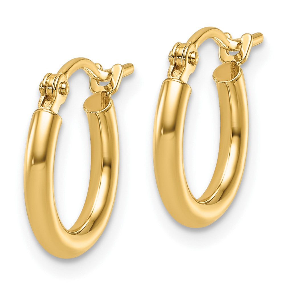 14K Gelbgold 2x12mm Poliert Creolen