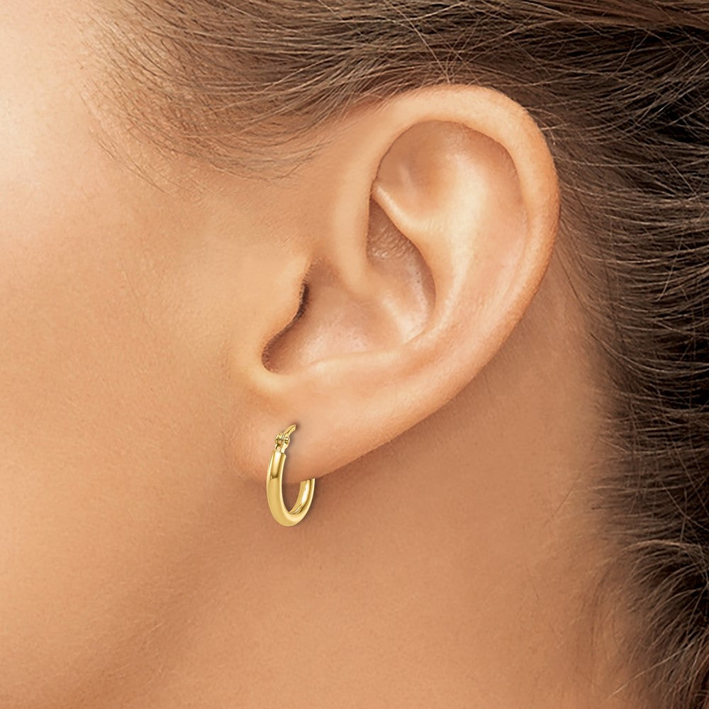 14K Gelbgold 2x12mm Poliert Creolen
