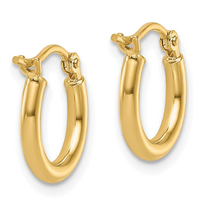 14K Gelbgold 2x12mm Poliert Creolen