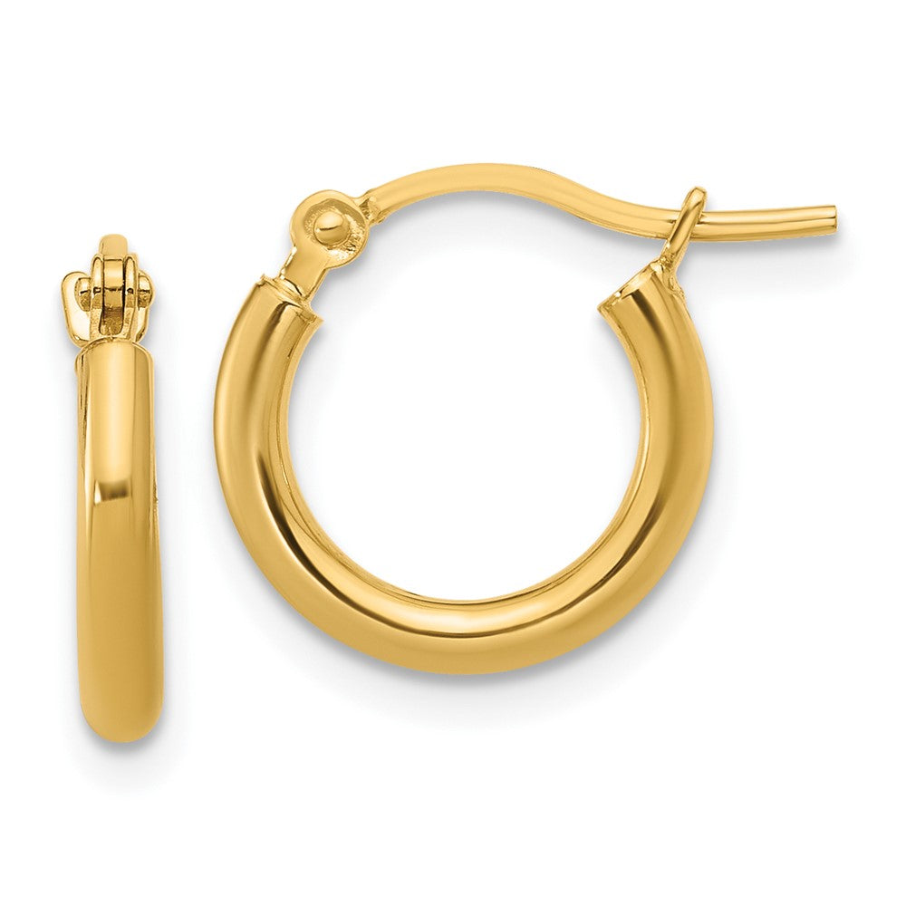 14K Gelbgold 2x12mm Poliert Creolen