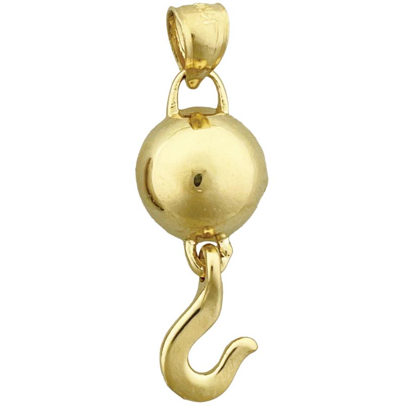 14K Gold Kranich-Haken-Anhänger