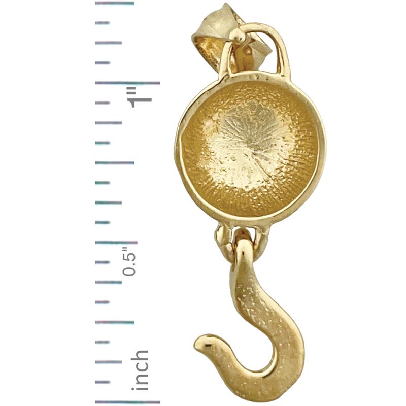 14K Gold Kranich-Haken-Anhänger