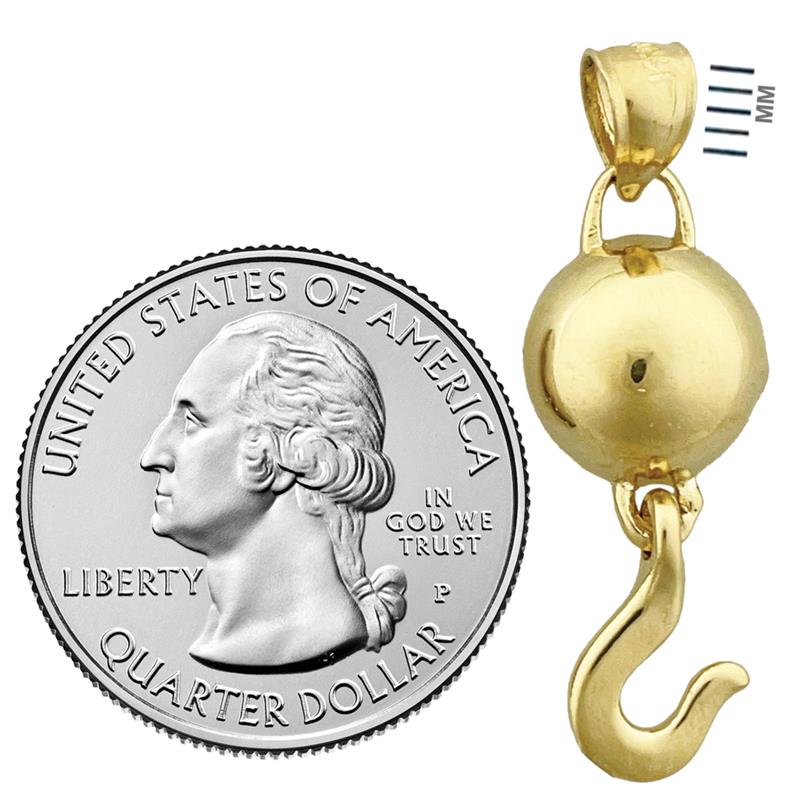 14K Gold Kranich-Haken-Anhänger