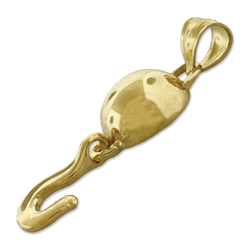 14K Gold Kranich-Haken-Anhänger