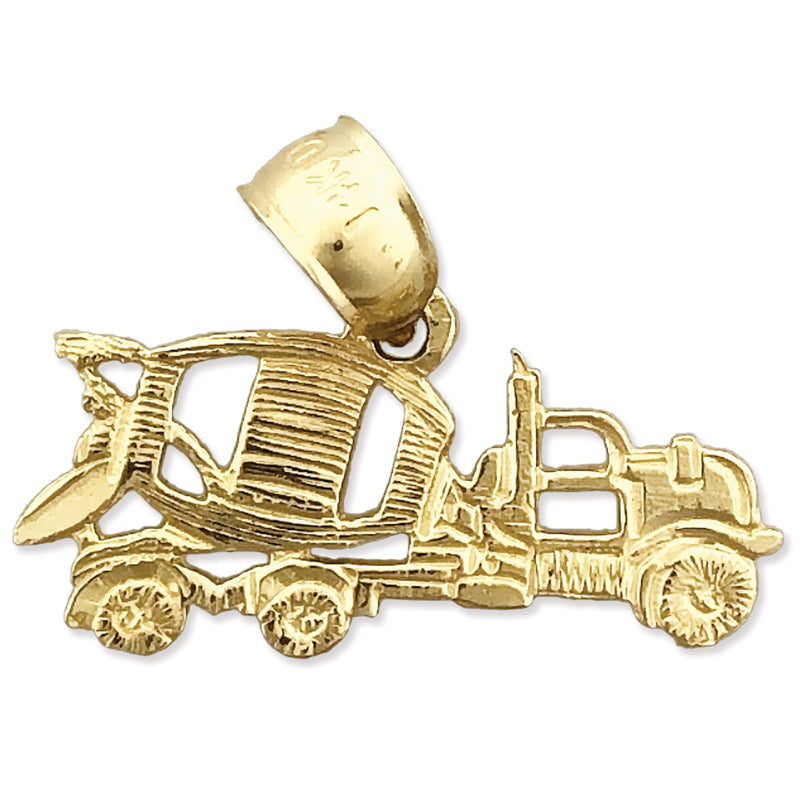 14K Gold Betonmischer-LKW Charm