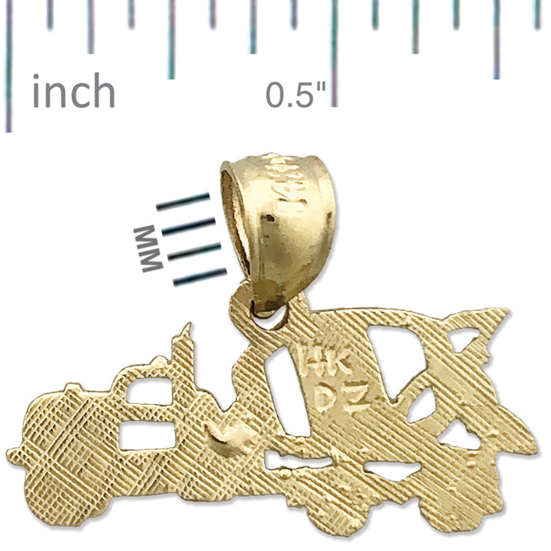 14K Gold Betonmischer-LKW Charm
