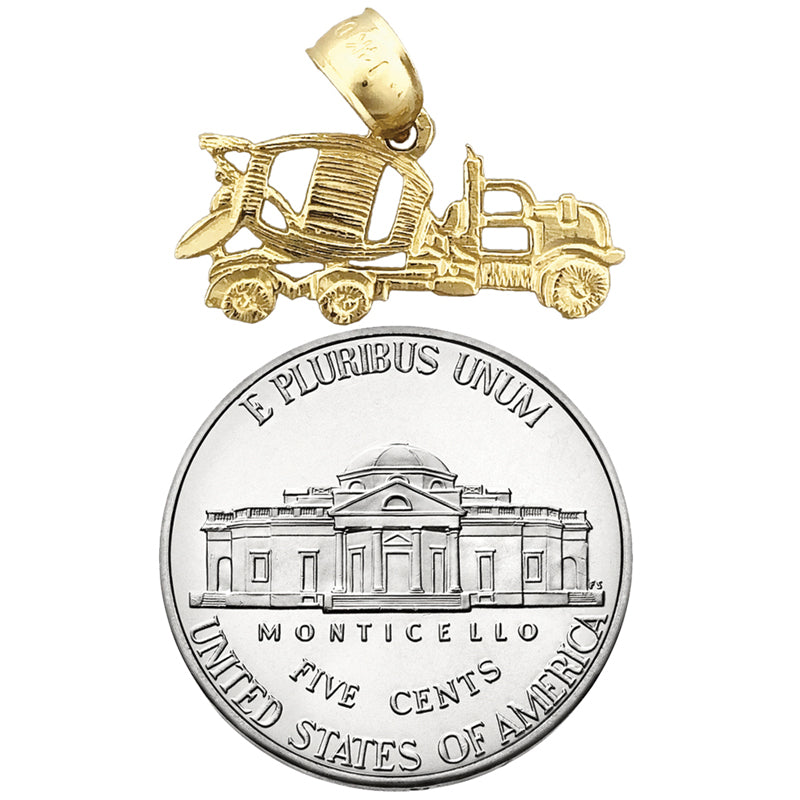 14K Gold Betonmischer-LKW Charm