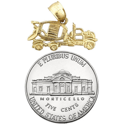 14K Gold Betonmischer-LKW Charm
