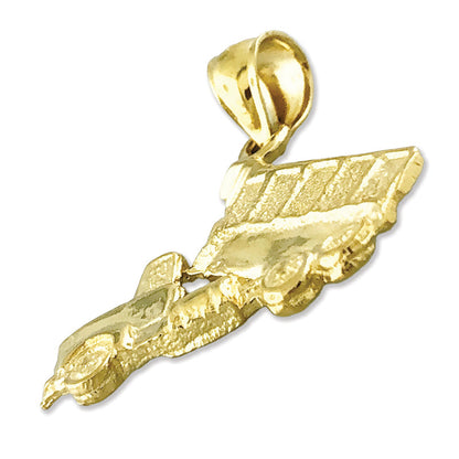 14K Gold Dump Truck Charm** **Deutsch:** 14K Gold Kipplaster-Charm