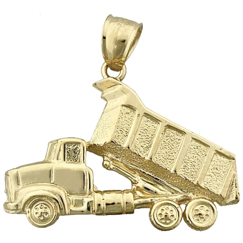 Bauarbeiter-Kipplaster-Anhänger aus 14K Gold