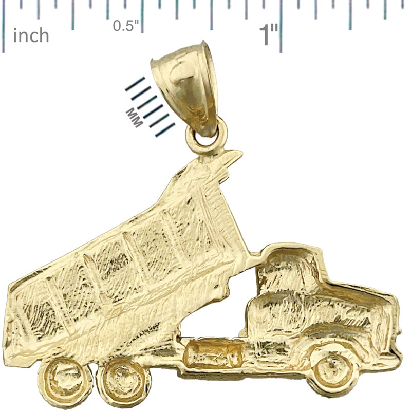 Bauarbeiter-Kipplaster-Anhänger aus 14K Gold